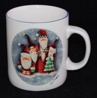 ELAINE THOMPSON Folk Christmas SANTAS Coffee Mug